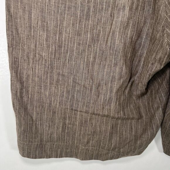 Banana Republic 100% Linen Shorts Mens Size 35 Brown Striped 11” Inseam Beemuda - Picture 11 of 13